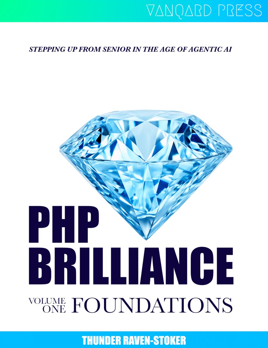 PHP Brilliance, Volume One: Foundations — book cover featuring a faceted diamond, by Thunder Raven-Stoker